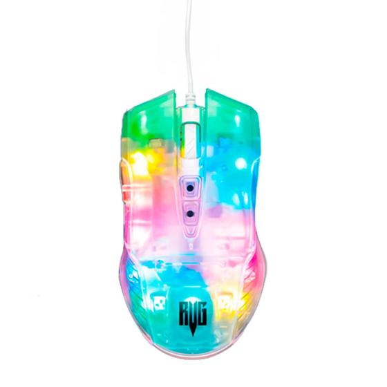 Imagem de Mouse Gamer Transparente Usb Profissional Com Luz Led Colorido Seis Botões 3600dpi