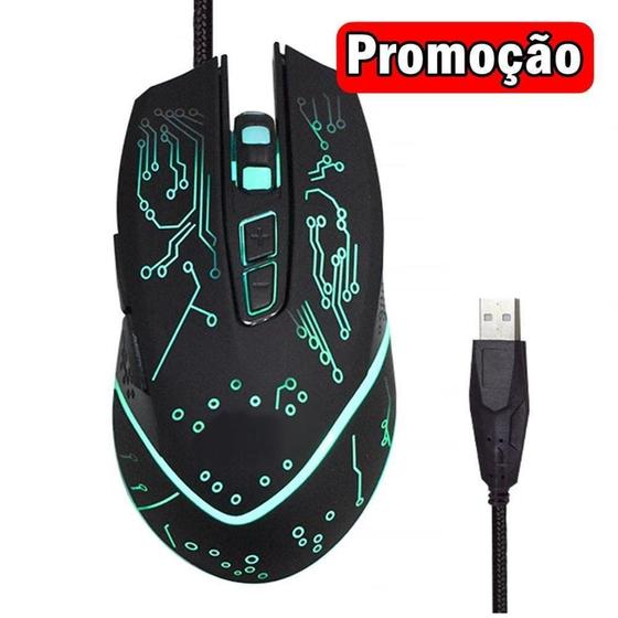 Imagem de Mouse Gamer USB 1200DPI 7 Botoes RGB Haiz * - EXBOM