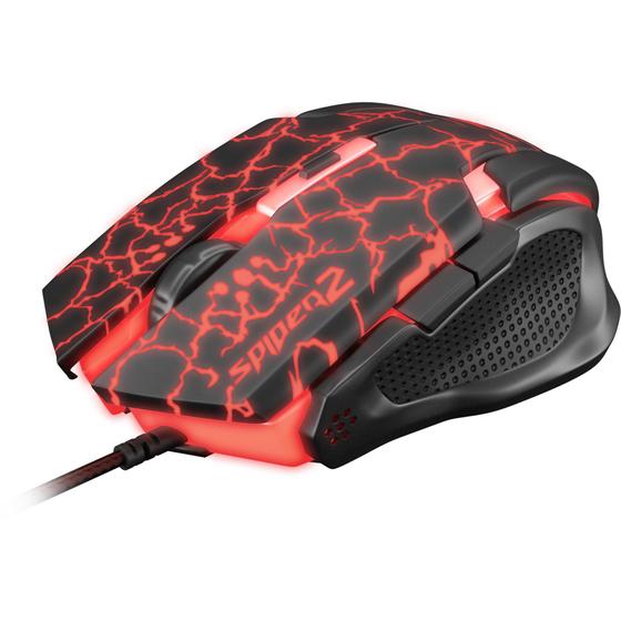 Imagem de Mouse Gamer Usb 3200Dpi Spider 2 Om-705 Preto/Vermelho Fort