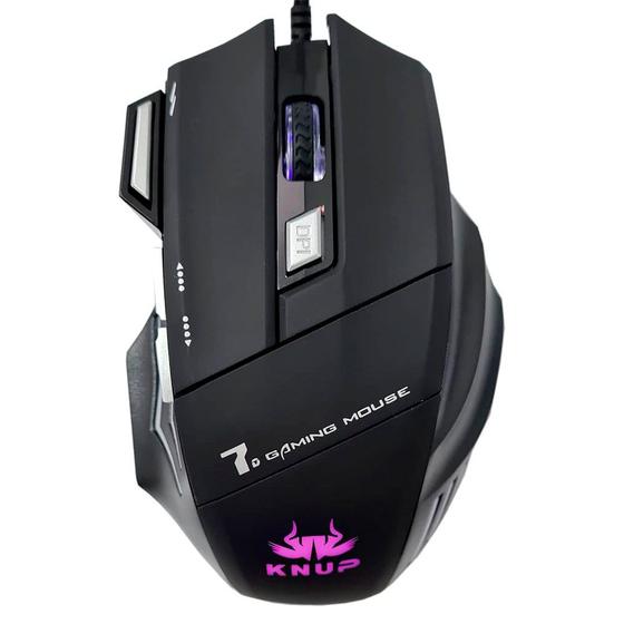 Imagem de Mouse Gamer Usb 7 Botões Resolução 800/1600/2400 Dpi Cor Preto