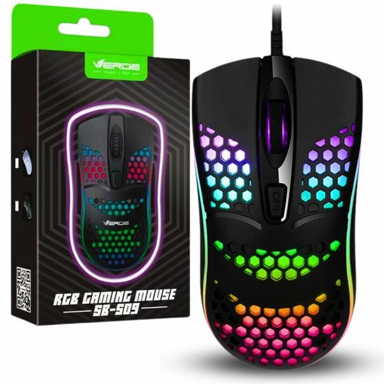 Imagem de Mouse Gamer Verde SB-S09 - Estilo Honeycomb - Luminoso