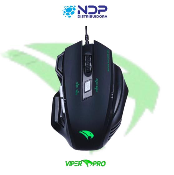 Imagem de Mouse Gamer Viper Pro Python 3600 Dpi 05 Botões 4 Velocidades Disparos Duplos USB Preto