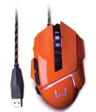 Imagem de Mouse Gamer Warrior Ivor 3200DPI 7 Botões Controle DPI Laranja - MO263