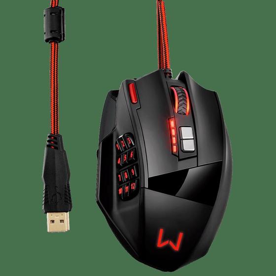 Imagem de Mouse Gamer Warrior Thane 4000DPI Sensor Laser 18 Botoes LED RGB - MO206