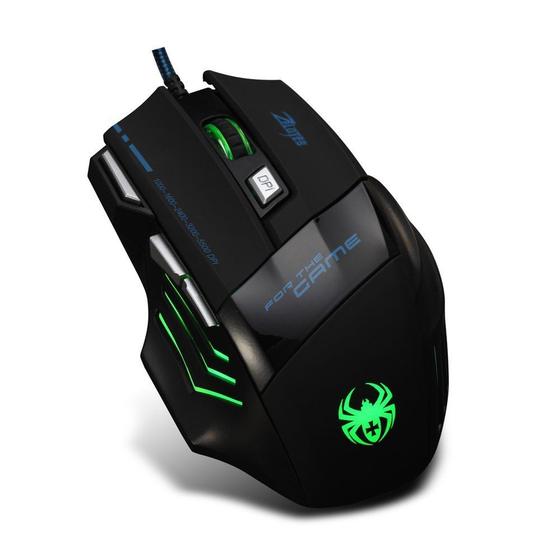 Imagem de Mouse Gamer Zelotes - 5500 DPI, 7 Botões, LED Óptico, USB com Fio