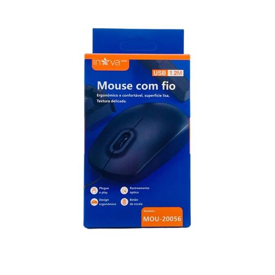 Imagem de Mouse Inova Com Fio USB 1.2 Metros Preto