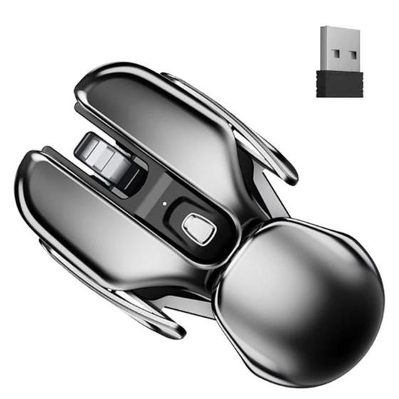 Imagem de Mouse Inox Sem Fio Para Computador - 4 Botões