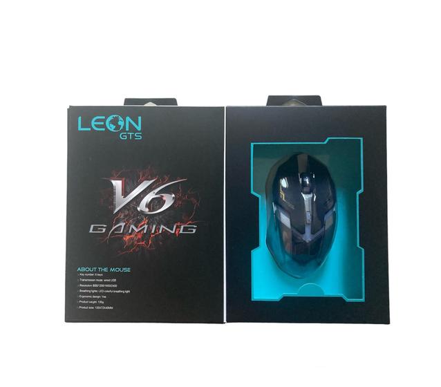 Imagem de Mouse Led Gamer Pro Leon Gts V6 Gaming 2400 Dpi