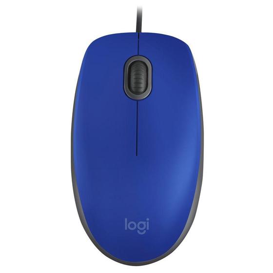 Imagem de Mouse Logitech M110 USB com Clique Silencioso, Design Ambidestro e Facilidade Plug and Play, Azul