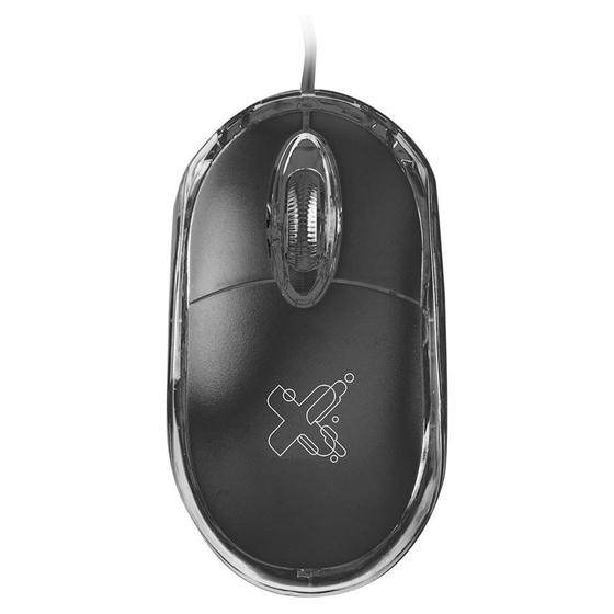 Imagem de Mouse Max Print Classic Essential, 1000DPI, USB, Preto e Transparente - 60000125 - Maxprint