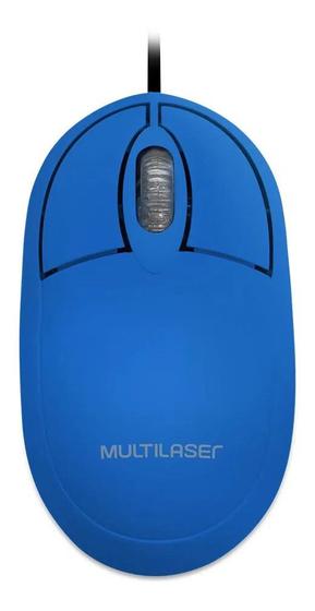 Imagem de Mouse Multilaser Classic Box Óptico Full Com Fio Mo305 Azul