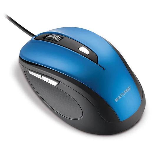 Imagem de Mouse Multilaser Comfort 6 Botões Usb Azul/Preto MO244
