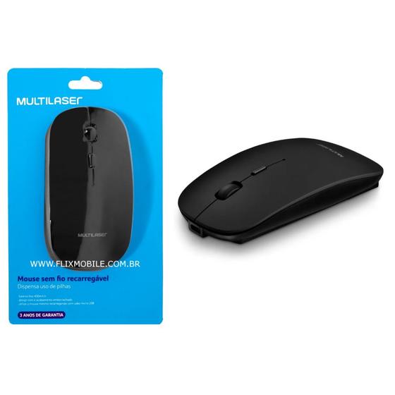 Mouse Multilaser Lithium Bateria Recarregável Sem fio MO290 - Mouse ...