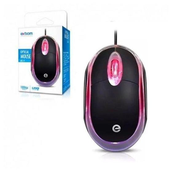 Imagem de Mouse Optical Led Com Cabo USB 1000dpi Exbom - FMSP