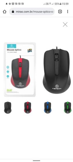 Imagem de Mouse Optico c/ fio Design Ergonômico Verde - KA-637