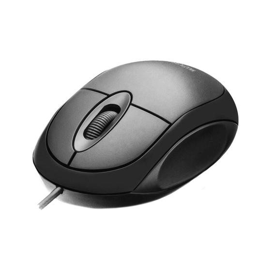 Imagem de Mouse Óptico Com Fio Básico Multilaser MO300 Preto Leve e Confortável 1200DPI 3 Botões Conexão USB