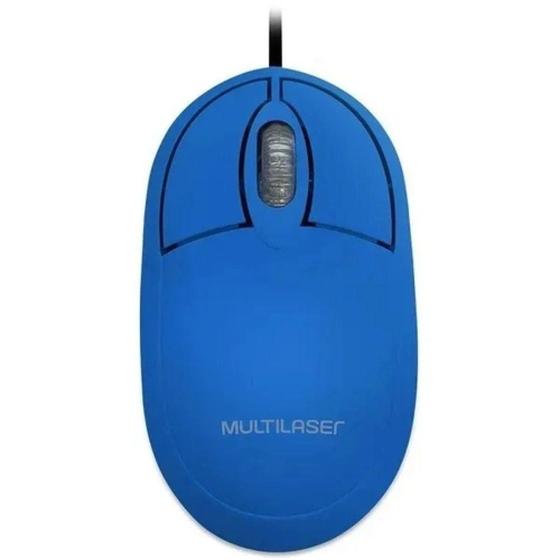 Imagem de Mouse Óptico com Fio MO305 1200 dpi Azul - Multilaser