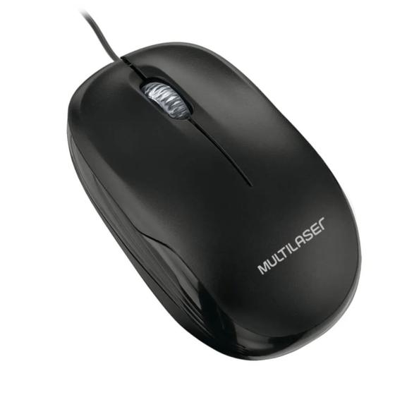 Imagem de Mouse optico com fio USB preto 1.200 Dpi multilaser MO255