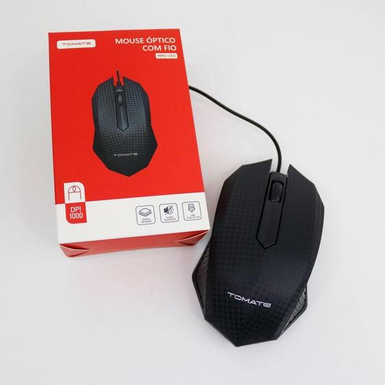 Imagem de Mouse Óptico Com Fio Usb Preto Tomate Mmo-o03