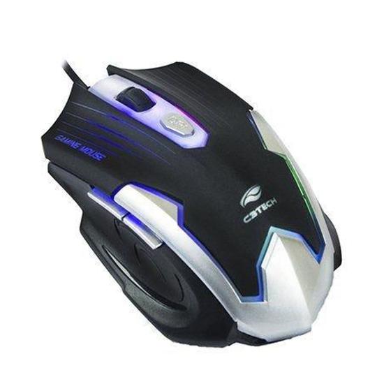 Imagem de Mouse Óptico Gamer 2400DPI Preto e Prata com Iluminação C3tech MG-11BSI