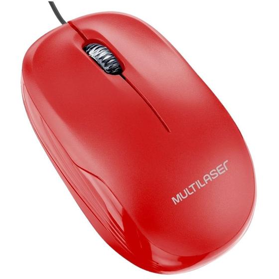 Imagem de Mouse Óptico Multilaser 1200DPI USB MO292 - Vermelho Office