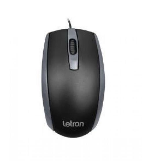 Imagem de Mouse Optico Office Duo Preto E Cinza Fio Usb Ergonomico 3D