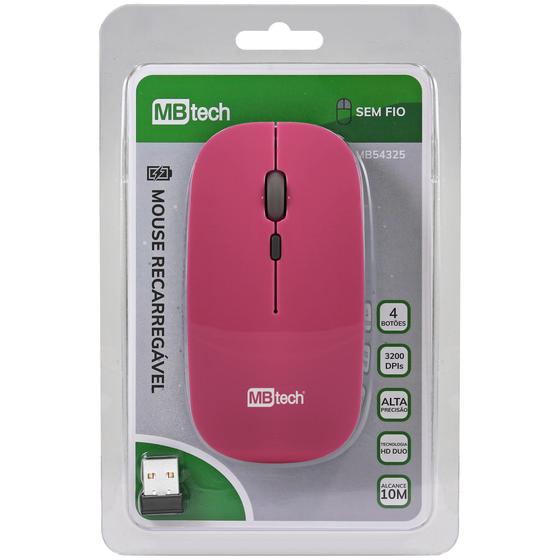 Imagem de Mouse Óptico Sem Fio Recarregável - Silencioso Slim USB 3.0