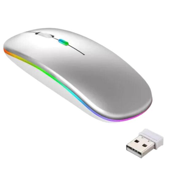 Imagem de Mouse Optico Sem Fio Recarregável USB Led Rgb Wirelles Usb Note