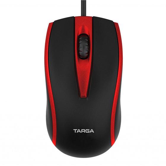 Imagem de Mouse Óptico USB com Fio 1200 DPI Targa M50 Vermelho