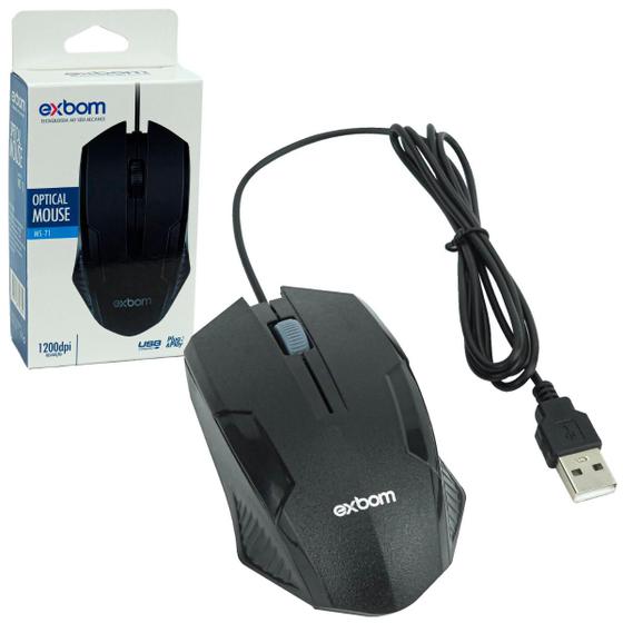 Imagem de Mouse Óptico USB Com Fio Usb Ergonômico 1200 Dpi Pc Notebook
