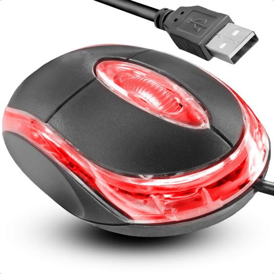 Imagem de Mouse Óptico USB Com Led para Pc Notebook- Preto