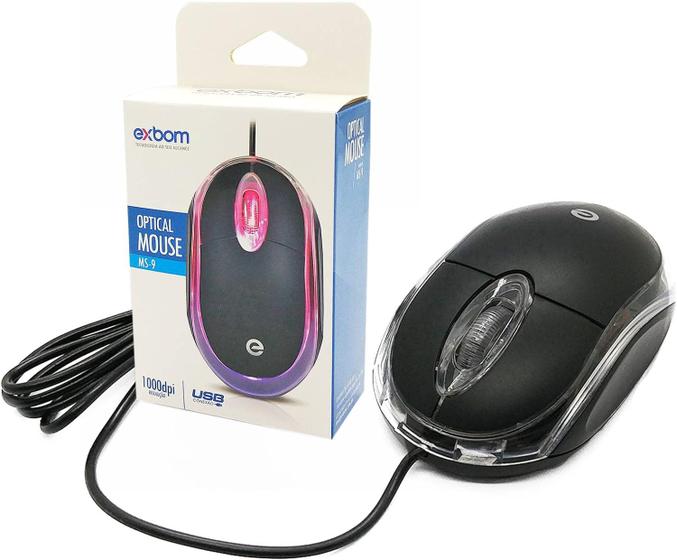 Imagem de Mouse Óptico USB Escritório PC Compacto Com Fio Notebook