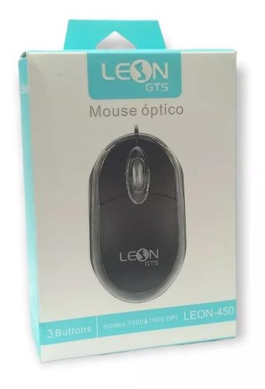 Imagem de Mouse Óptico Usb Preto Leon Gts - Leon-450