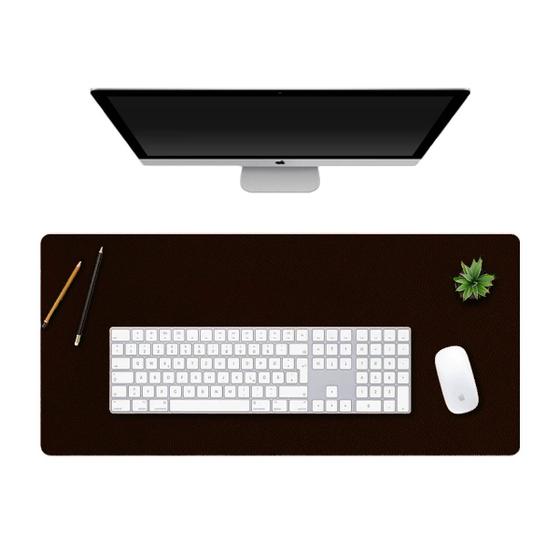 Imagem de Mouse Pad 90x40cm Desk Pad Grande Tapete De Mesa Para Escritório Trabalho Em Sintético Café
