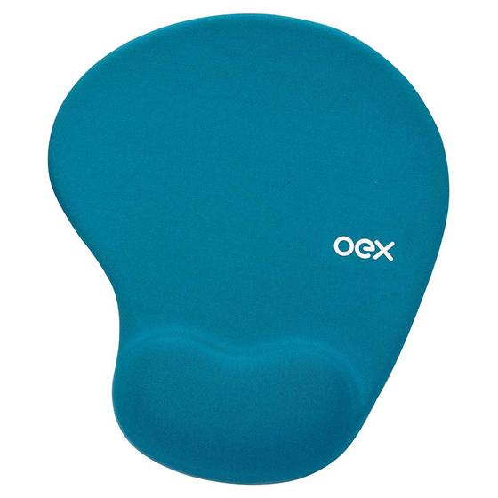 Imagem de Mouse pad apoio ergonomico gel confort azul turquesa oex mp200