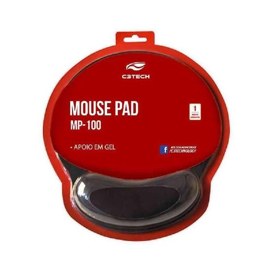 Imagem de Mouse Pad C3Tech C/Apoio Em Gel Mp-100