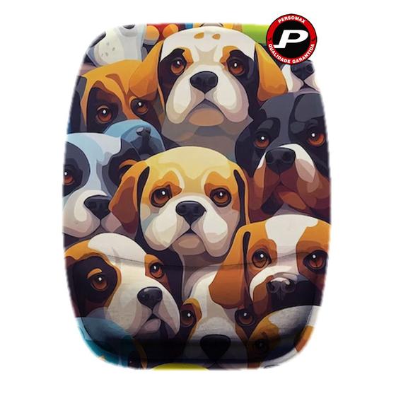 Imagem de Mouse Pad Cachorros Cães Fofos Dogs Coloridos Ergonômico com Apoio de Pulso