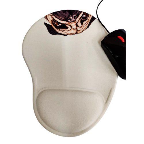 Imagem de Mouse pad com apoio cachorro Pug fofo ergonomico