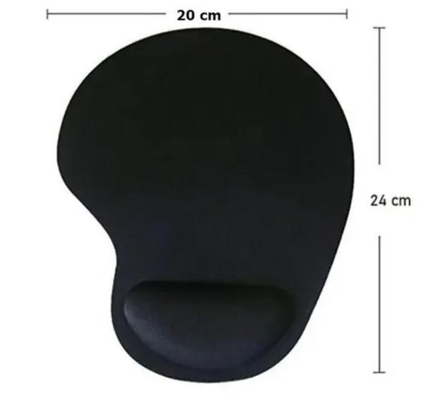 Mouse Pad com apoio de pulso - Preto Liso Menor preço em Mouse Pad com apoio de pulso - Preto Liso