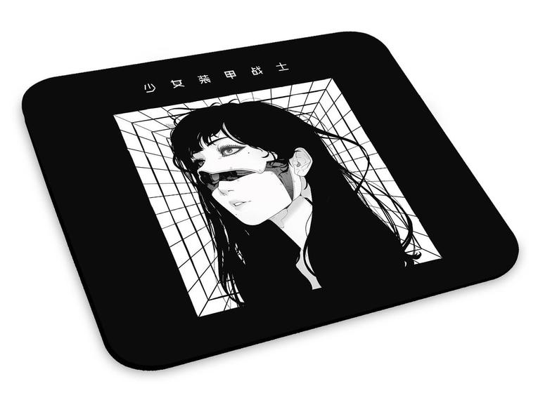 Imagem de Mouse Pad Cyberpunk Girl Anime Aesthetic Ciborgue Mousepad