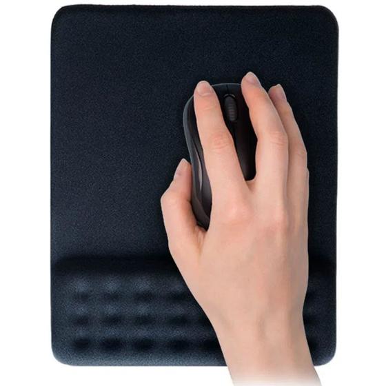 Mouse Pad Dot com Apoio de Pulso em Gel Preto AC365 Menor preço em Mouse Pad Dot com Apoio de Pulso em Gel Preto AC365