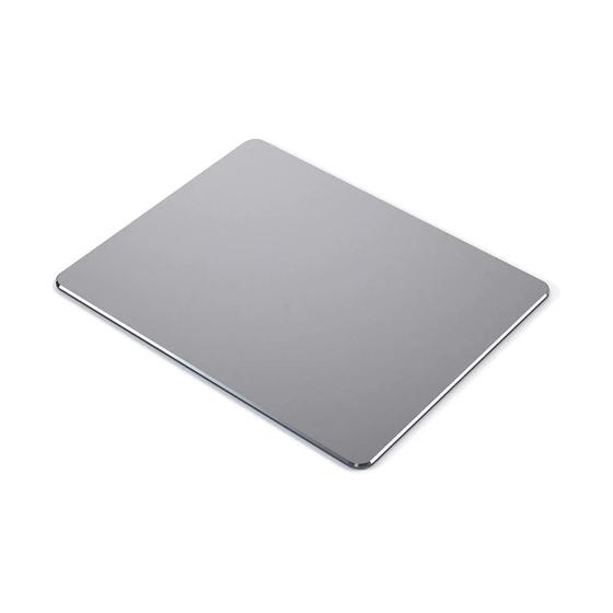 Imagem de Mouse Pad Em Aluminio 22x18cm Rigido Dupla Face Grey Cinza