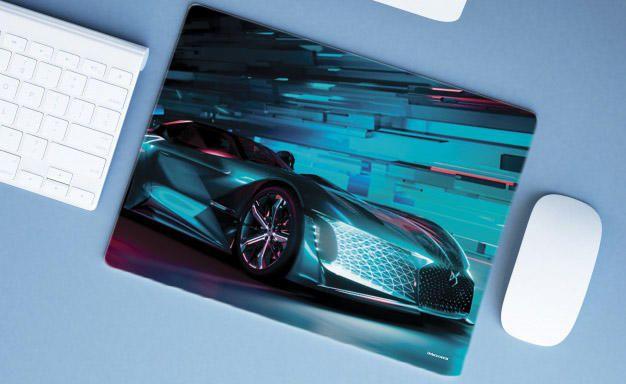 Imagem de Mouse Pad Emborrachado Personalizado Grande Carro Tunado Tunnig Neon Azul