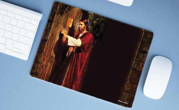 Imagem de Mouse Pad Emborrachado Personalizado Grande Jesus Bate a Porta