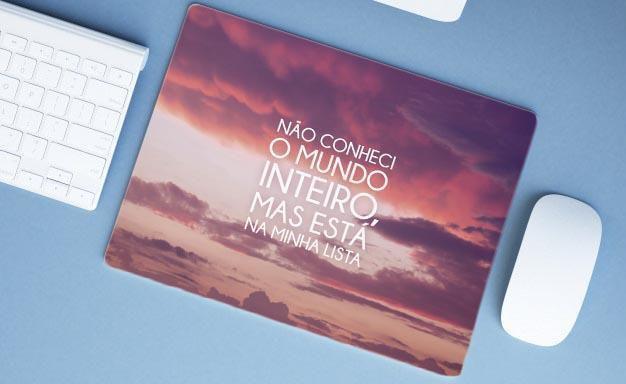 Imagem de Mouse Pad Emborrachado Personalizado Grande Não Conheci o Mundo