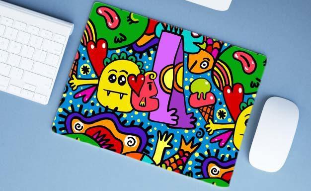 Imagem de Mouse Pad Emborrachado Personalizado Infantil Kids Estampa Desenhos, 40 x 30