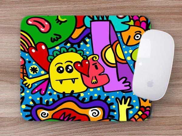 Imagem de Mouse Pad Emborrachado Personalizado Infantil Kids Estampa Desenhos