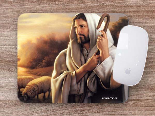 Imagem de Mouse Pad Emborrachado Personalizado Jesus Bom Pastor