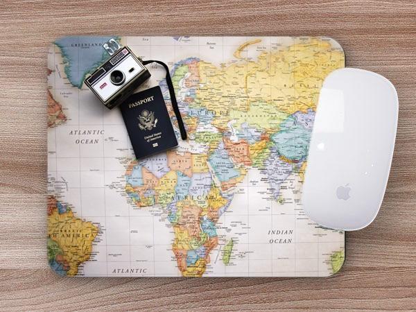 Imagem de Mouse Pad Emborrachado Personalizado Viagens Trip Cidades