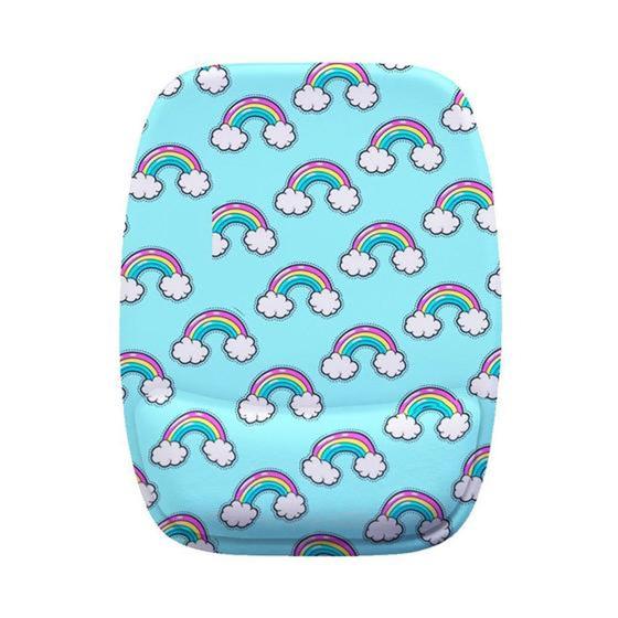 Imagem de Mouse Pad Ergonomico Arco Iris Fofo Azul Fundo